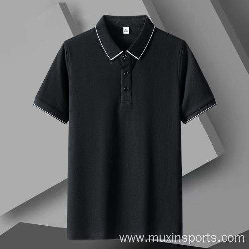 Thin Cotton Men's Short-sleeved T-shirt Lapel